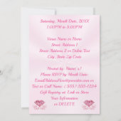 Cartes d'invitation d'anniversaire Rose, Diamant e (Dos)