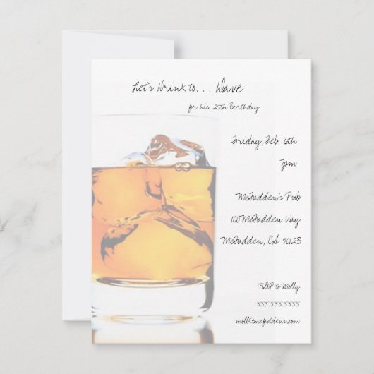 Cartes d'invitation d'anniversaire Scotch (Devant)