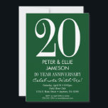 Cartes d'invitation d'anniversaire simples et mode<br><div class="desc">Une invitation d'anniversaire simple et moderne vert foncé et blanc. Parfait pour les anniversaires de mariage importants tels que 5 ans,  10 ans,  15 ans,  20 ans,  25 ans,  30 ans,  35 ans,  40 ans,  45 ans,  50 ans,  55 ans,  60 ans ... ou n'importe quelle année !</div>