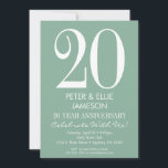 Cartes d'invitation d'anniversaire simples et mode<br><div class="desc">Une invitation d'anniversaire simple et moderne vert menthe et blanc. Parfaite pour les anniversaires de mariage importants tels que 5ème,  10ème,  15ème,  20ème,  25ème,  30ème,  35ème,  40ème,  45ème,  50ème,  55ème,  60ème ... ou n'importe quelle année !</div>