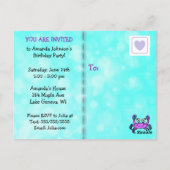 Cartes d'invitation d'anniversaire Sirène Violette (Dos)