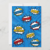 Cartes d'invitation d'anniversaire – Style BD de s (Dos)
