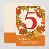 Cartes d'invitation d'anniversaire Thème Automne (Devant / Derrière)