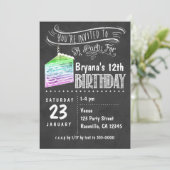 Cartes d'invitation d'anniversaire tranche de gâte (Debout devant)