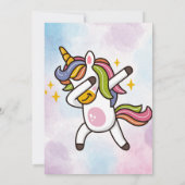 Cartes d'invitation d'anniversaire Unicorn personn (Dos)
