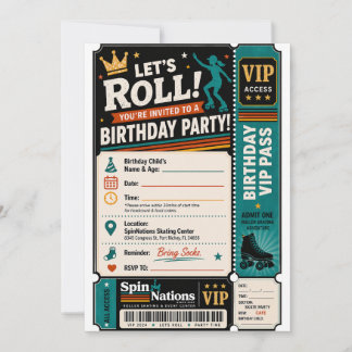 Cartes d'invitation d'anniversaire VIP pour SpinNa