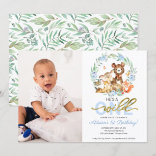 Cartes d'invitation d'anniversaire "Wild One" avec