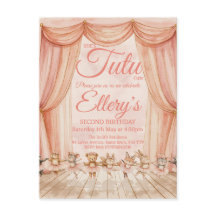 Cartes d'invitation Danseuse de ballet forêt aquar