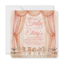 Cartes d'invitation Danseuse de ballet forêt aquar