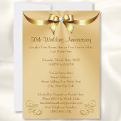 Cartes d'invitation de 50 ans de mariage Or
