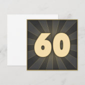 Cartes d'invitation de 60e anniversaire élégantes (Devant / Derrière)