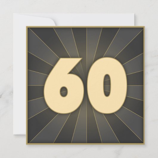 Cartes d'invitation de 60e anniversaire élégantes (Devant)