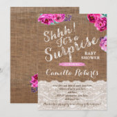Cartes d'invitation de Baby shower ou de fête surp (Devant / Derrière)