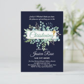 Cartes d'invitation de baptême Eucalyptus verdure (Debout devant)