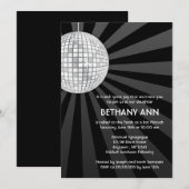 Cartes d'invitation de Bat Mitzvah Boule à Facette (Devant / Derrière)