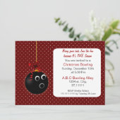 Cartes d'invitation de bowling de Noël mignonnes à (Debout devant)