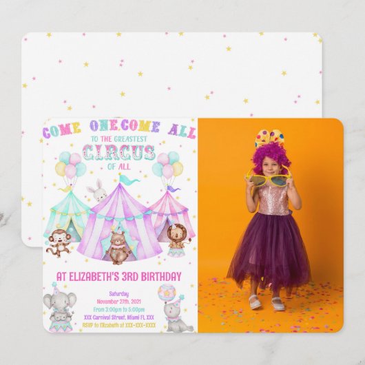 Cartes d'invitation de carnaval modifiables avec p (Devant / Derrière)