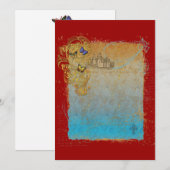 Cartes d'invitation de château de conte de fée (Devant / Derrière)