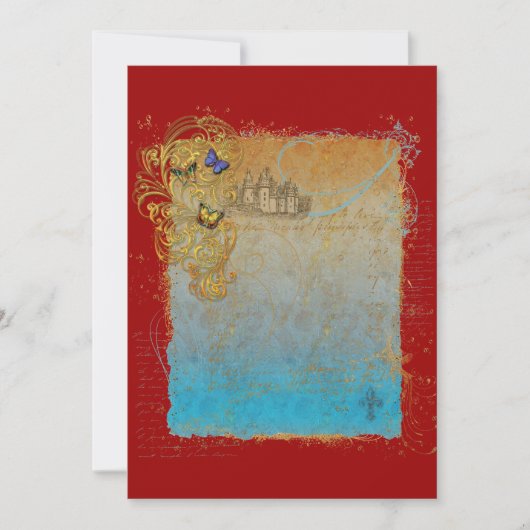 Cartes d'invitation de château de conte de fée de  (Devant)