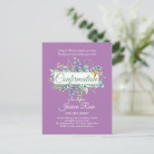Cartes d'invitation de Confirmation Eucalyptus Ver (Debout devant)