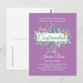 Cartes d'invitation de Confirmation Eucalyptus Ver (Devant / Derrière)