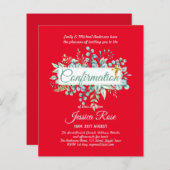 Cartes d'invitation de confirmation Eucalyptus ver (Devant / Derrière)