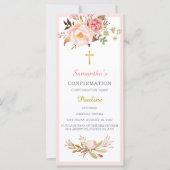 Cartes d'invitation de confirmation pour filles (Devant)