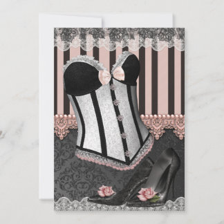 Cartes d'invitation de douche de lingerie magnifiq