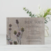 Cartes d'invitation de douche de mariée de chardon (Debout devant)