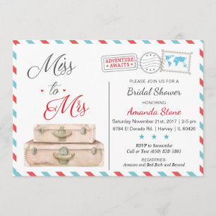 Cartes d'invitation de douche de mariée de compagn