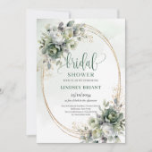 Cartes d'invitation de douche de mariée en vert po (Devant)