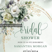 Cartes d'invitation de douche de mariée en vert po