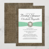 Cartes d'invitation de douche de mariée Rustic Pea (Devant / Derrière)