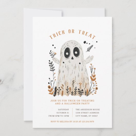 Cartes d'invitation de fantôme de Halloween pour u (Devant)