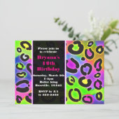 Cartes d'invitation de fête à motif léopard guépar (Debout devant)