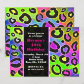 Cartes d'invitation de fête à motif léopard guépar (Devant / Derrière)