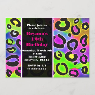 Cartes d'invitation de fête à motif léopard guépar