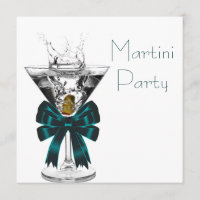 Cartes d'invitation de fête au Martini Verre à Mar