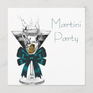 Cartes d'invitation de fête au Martini Verre à Mar