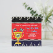 Cartes d'invitation de fête avec Trophée de course (Debout devant)