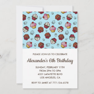 Cartes d'invitation de fête colorées pour garçon d