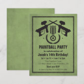 Cartes d'invitation de fête d'anniversaire à paint (Devant / Derrière)