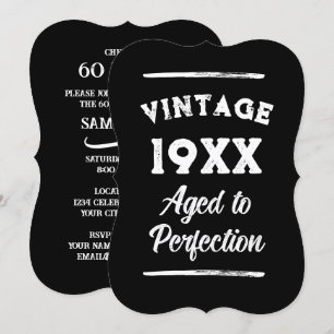 Cartes d'invitation de fête d'anniversaire de 60 a