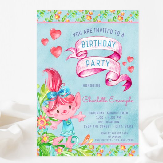 Cartes d'invitation de fête d'anniversaire de Trol