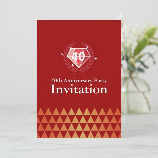 Cartes d'invitation de fête d'anniversaire des 40 (Debout devant)