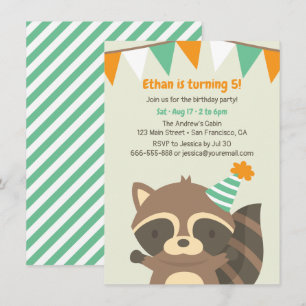Cartes d'invitation de fête d'anniversaire mignonn