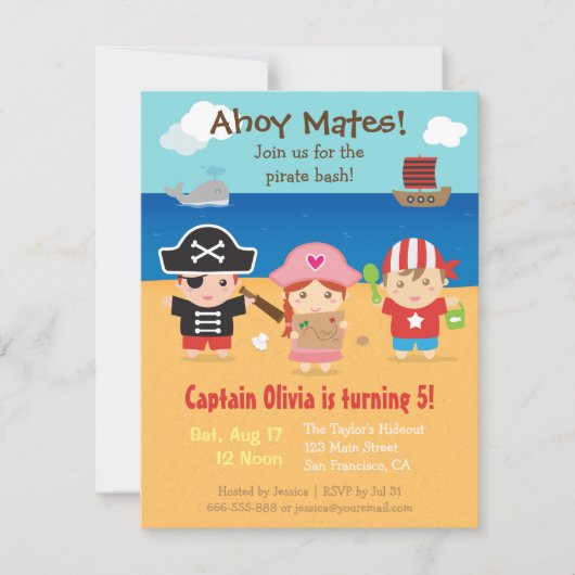 Cartes d'invitation de fête d'anniversaire pour en (Devant)
