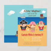 Cartes d'invitation de fête d'anniversaire pour en (Devant / Derrière)