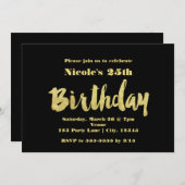 Cartes d'invitation de fête d'anniversaire typogra (Devant / Derrière)