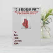 Cartes d'invitation de fête de Bachelor avec des g (Debout devant)